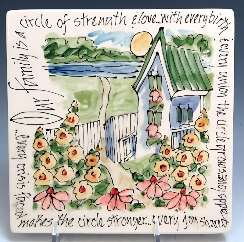 Celebration Pottery Tile - Family Circle