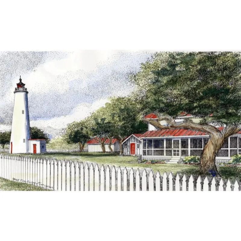 Oracoke Island Light Station - Giclée Print