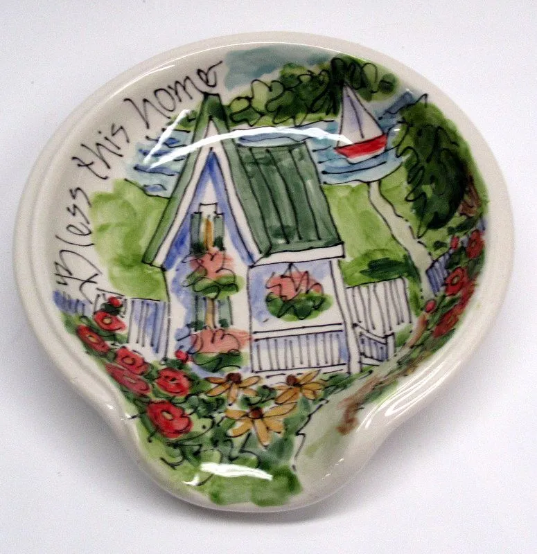 Celebration Pottery Spoon Rest – Bless This Home