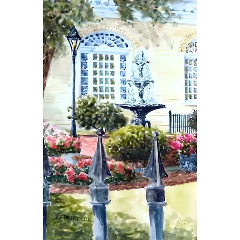 First Presbyterian Fountain – Original Watercolor
