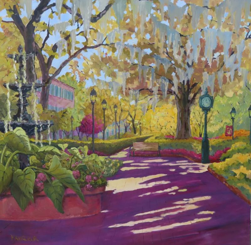 Daybreak at Charleston College - Original Oil Painting