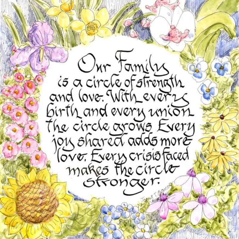 Family Circle Calligraphy - Giclée Print