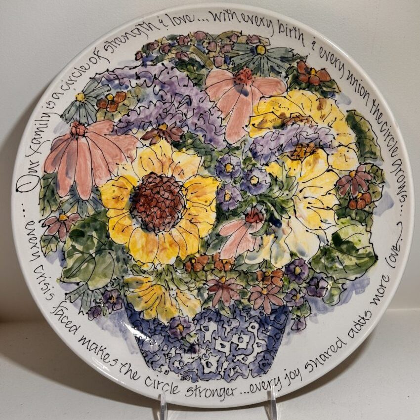 Celebration Pottery Pasta Bowl Large with Sunflowers