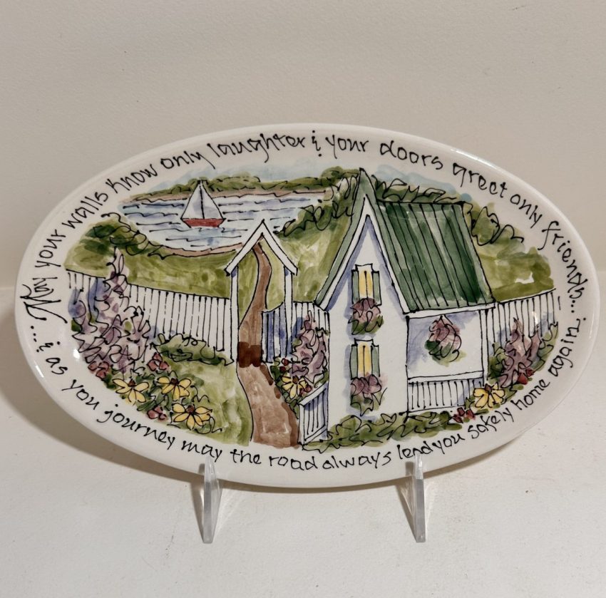 Celebration Pottery Platter Small May Your Walls by Janet Francoeur