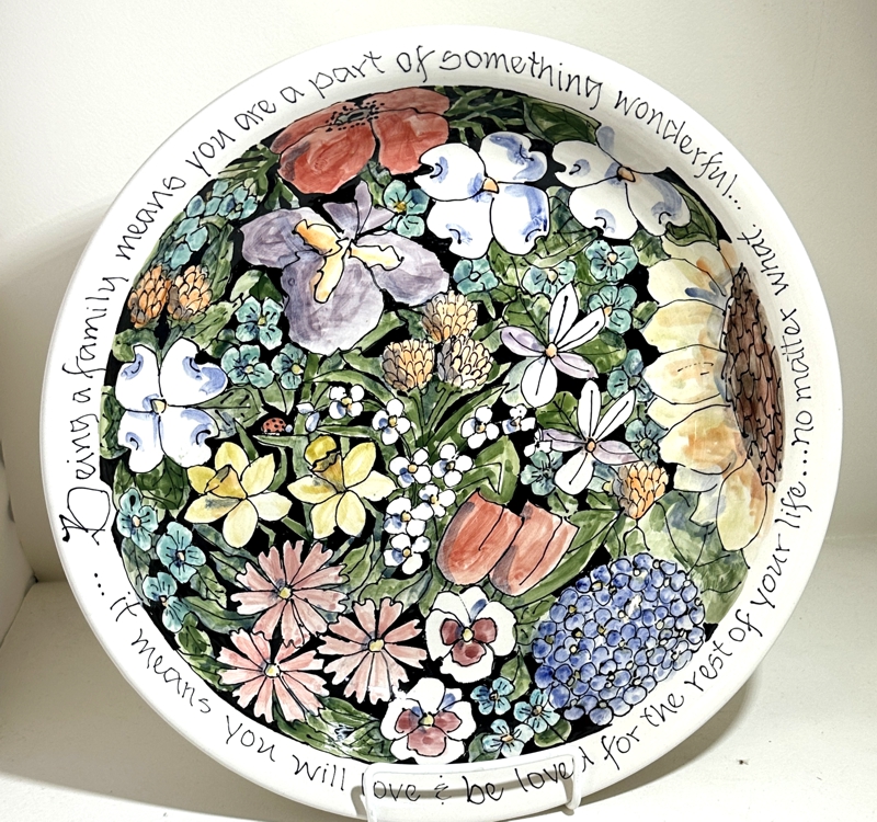 Celebration Pottery Pasta Bowl Being a family by Janet Francoeur